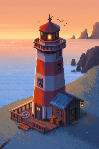 Nostalgic Twilight Pixelscapes style reference image — golden hour gradient