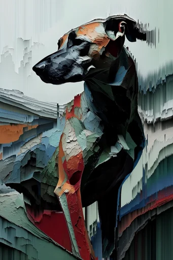 Algorithmic Digital Decay style reference image — vertical displacement mapping