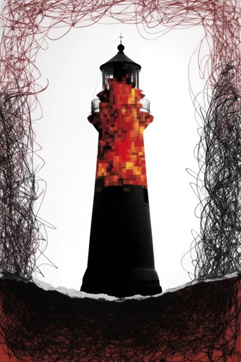 Crimson Glitch Avant-Garde style reference image — digital disintegration