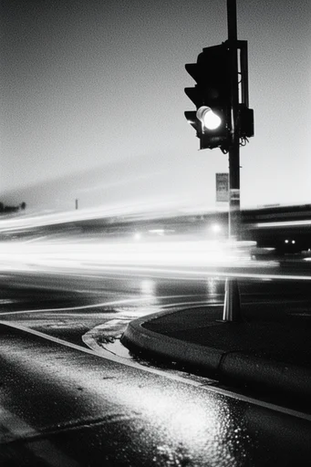 Spectral Monochrome Noir style reference image — heavy film grain