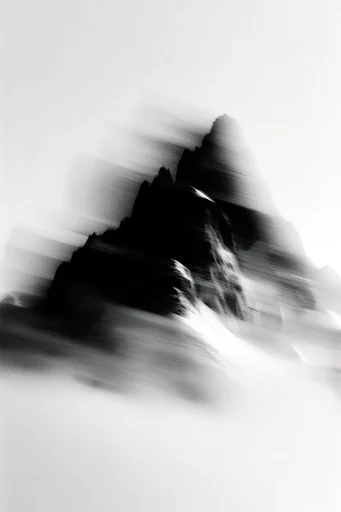 Ethereal Kinetic Monochrome style reference image — high-contrast monochrome