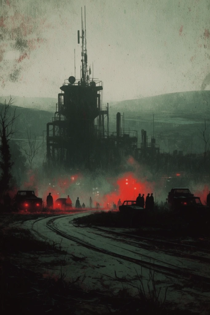 Dystopian Gothic Noir style AI image example 2