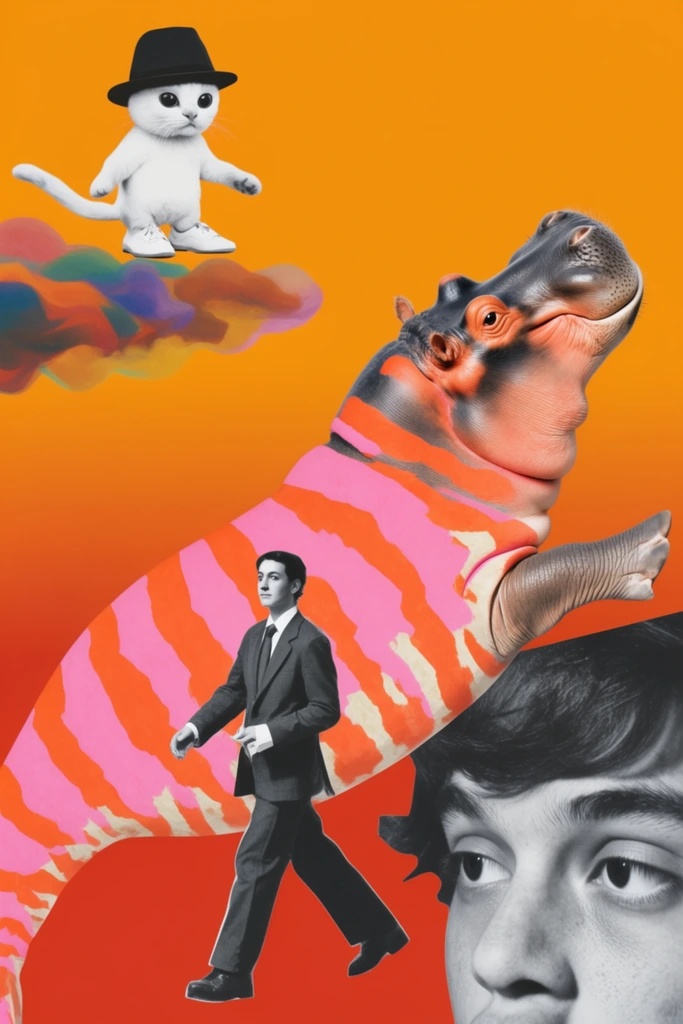 Constructivist Punk Collage style AI image example 3