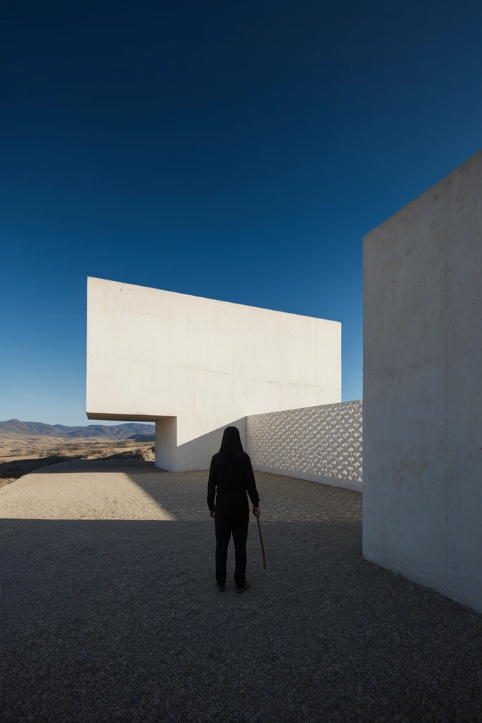 Monolithic Arid Surrealism style AI image example 1