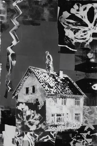 Gritty Glitch Noir style AI image example 4