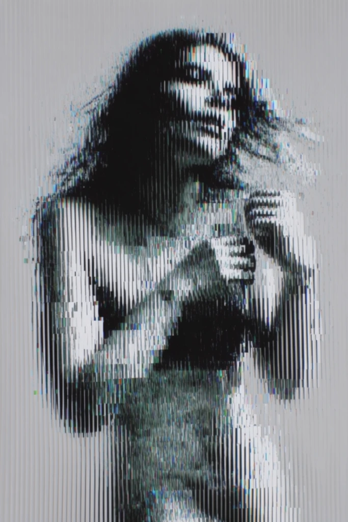 Synthetic Glitch Core style AI image example 1