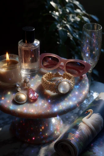 Ethereal Celestial Portraiture style reference image — cosmic glitter