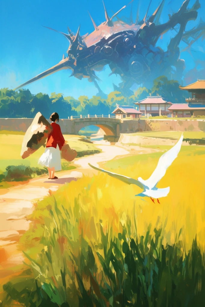 Luminous Painterly Anime style AI image example 2