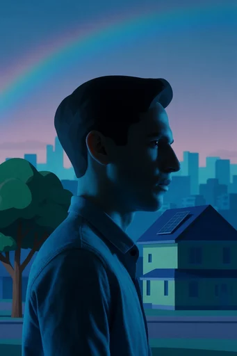 Cinematic Neon Silhouette style reference image — cinematic side-profile portrait