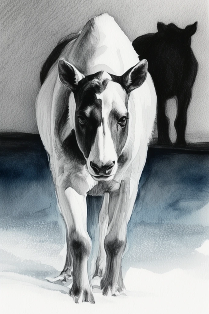 Monochrome Chiaroscuro Realism style AI image example 3