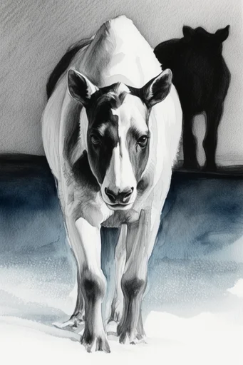 Monochrome Chiaroscuro Realism style AI image example 3