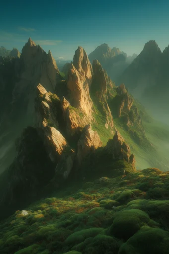 Ethereal Mossy Romanticism style reference image — atmospheric forest haze
