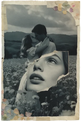 Distressed Analog Noir style reference image — analog collage