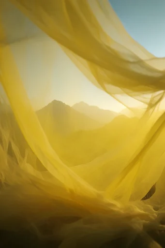 Ethereal Amber Radiance style reference image — translucent amber layers