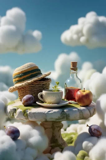 Surreal Pastoral Technicolor style reference image — surreal dreamscape