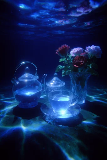 Luminous Abyssal Dreamscape style reference image — deep blue monochromatic