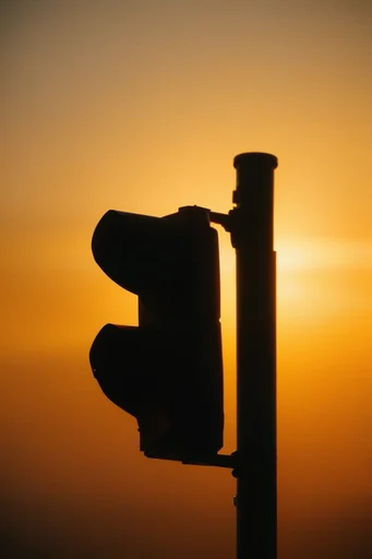 Luminous Amber Silhouette style reference image — golden hour glow
