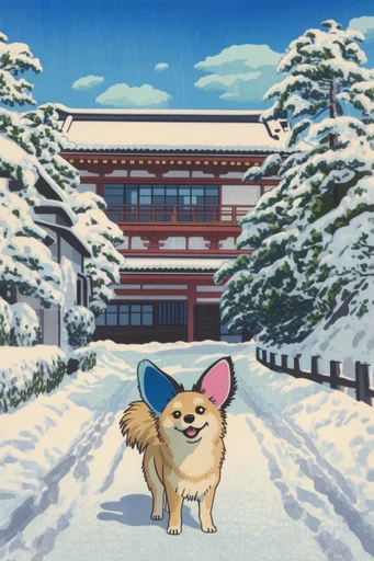 Ethereal Shin-Hanga Revival style reference image — traditional architecture