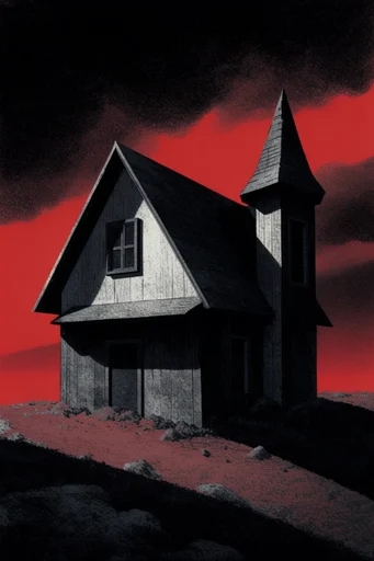 Crimson Noir Minimalism style AI image example 4