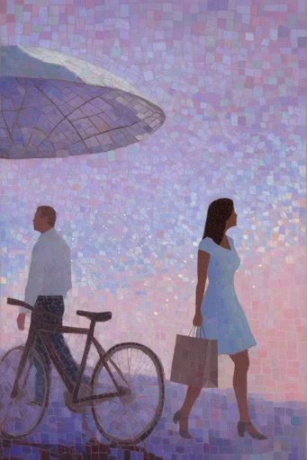 Ethereal Mosaic Impressionism style reference image — mosaic tile texture