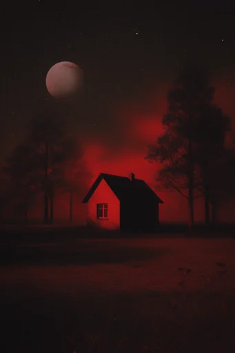 Crimson Nocturnal Void style reference image — high contrast silhouettes