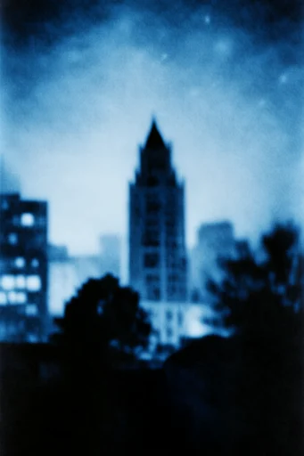Luminous Nocturnal Grain style reference image — monochromatic indigo and cyan