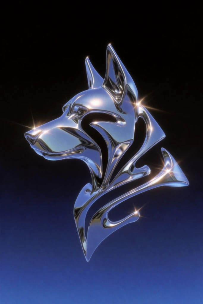 Prismatic Chrome Futurism style AI image example 3