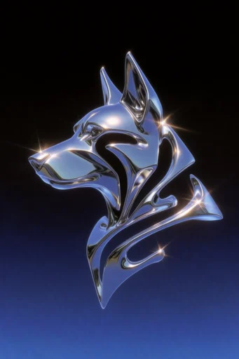Prismatic Chrome Futurism style AI image example 3