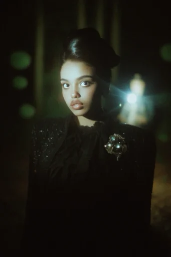 Nocturnal Analog Liminality style reference image — harsh on-camera flash