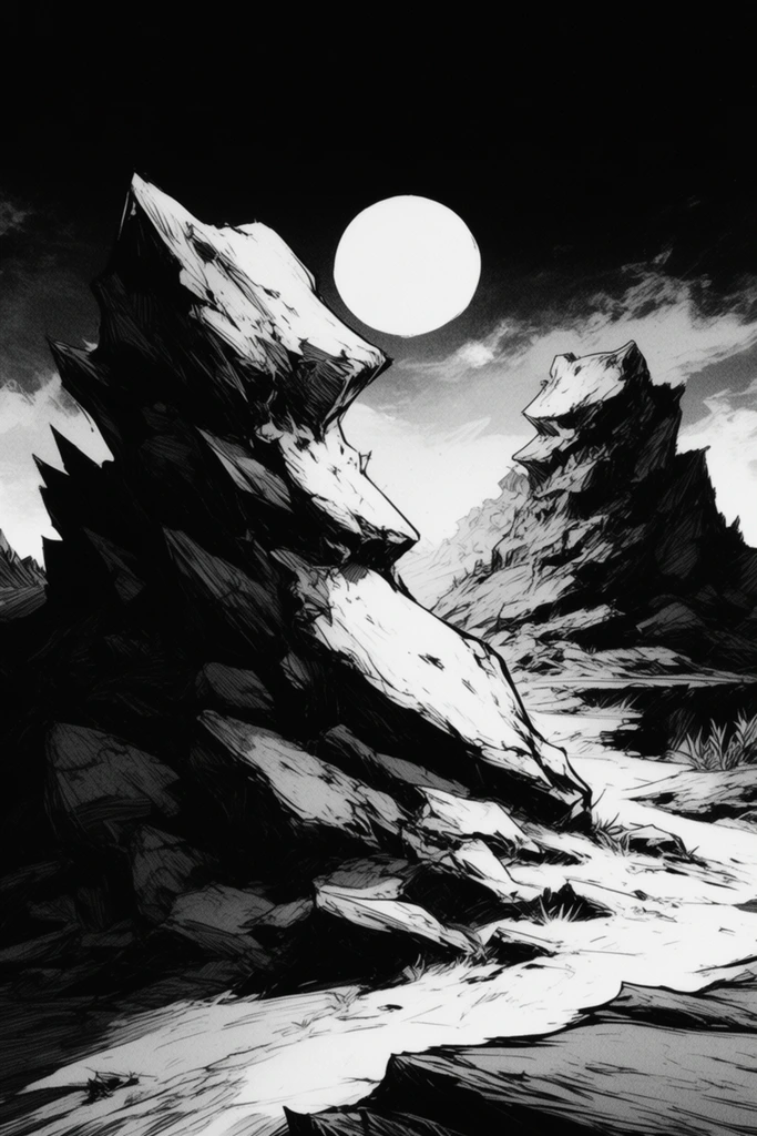 Cinematic Monochrome Noir style AI image example 2