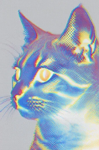 Iridescent Digital Distortion style reference image — liquid metallic sheen