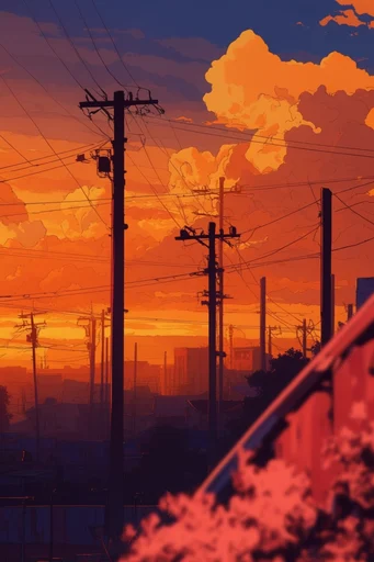 Crimson Twilight Silhouette style reference image — high-contrast silhouette