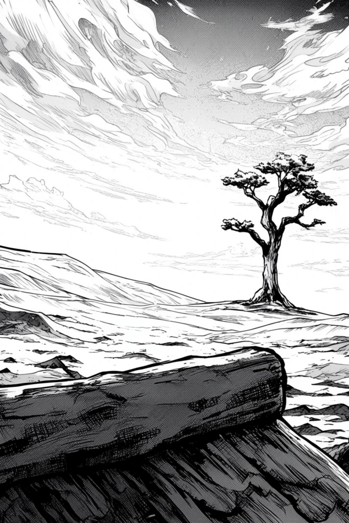 High-Contrast Ink Expressionism style AI image example 2