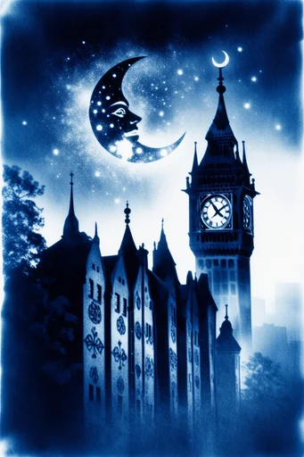 Ethereal Indigo Cyanotype style reference image — cyanotype photography