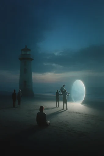 Ethereal Twilight Surrealism style reference image — high-contrast silhouette