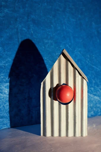 Graphic Surrealist Minimalism style reference image — saturated primary colors