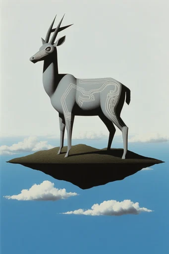 Surrealist Sky Collage style AI image example 3