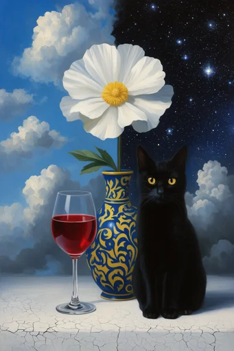 Celestial Surrealist Dichotomy style reference image — celestial dichotomy