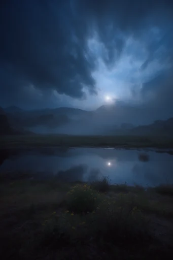 Melancholic Coastal Nocturne style reference image — atmospheric fog