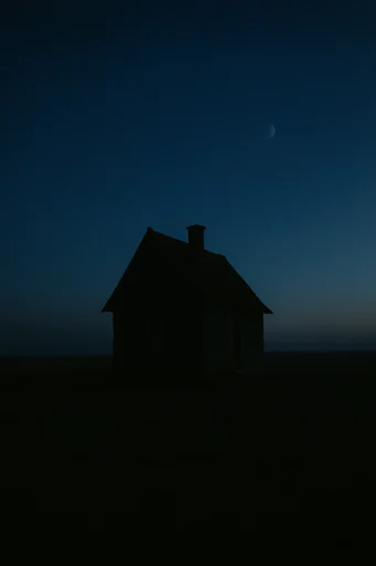 Minimalist Nocturnal Silhouettes style reference image — high-contrast lighting
