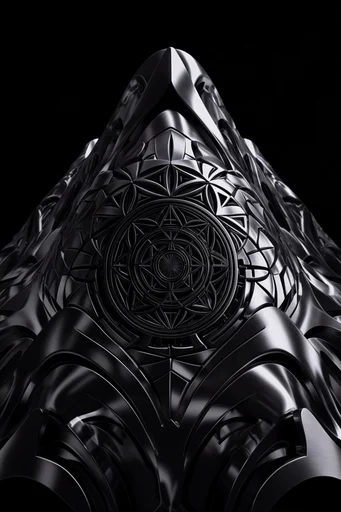 Industrial Chrome Gothic style reference image — precision engineering