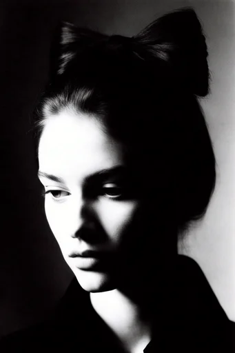 Cinematic Chiaroscuro Noir style reference image — intimate close-up portrait