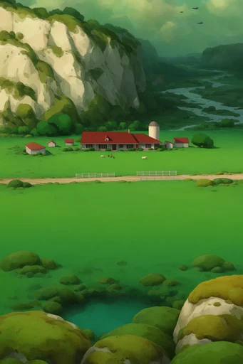 Nostalgic Ghibli Verdancy style AI image example 2