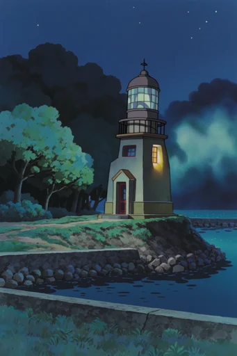 Nocturnal Spectral Anime style reference image — high-contrast moody lighting