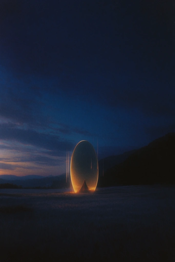 Nocturnal Amber Surrealism style AI image example 2