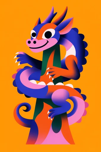 Vibrant Risograph Minimalism style reference image — modern folk art