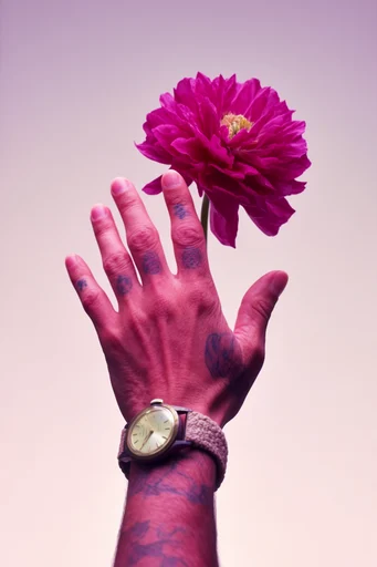 Vibrant Chromatic Botanical Surrealism style reference image — sharp focus macro