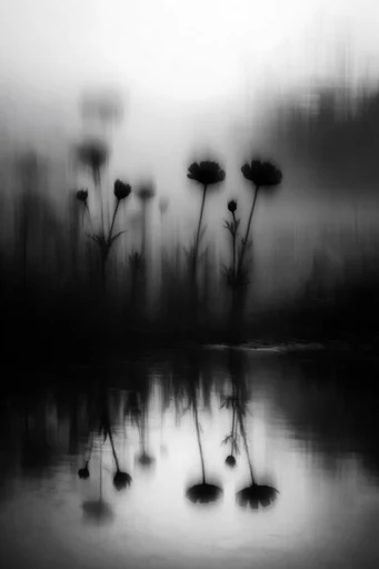 Ethereal Monochrome Motion style reference image — minimalist surrealism