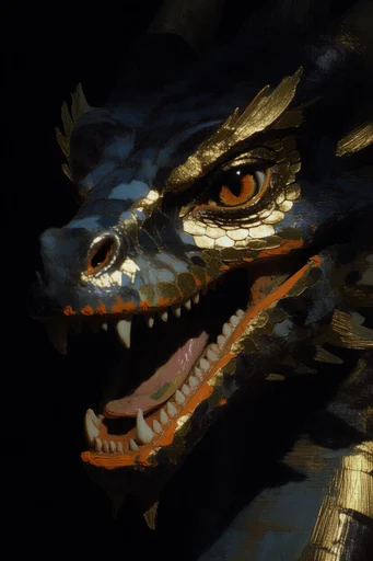 Gilded Chiaroscuro Expressionism style reference image — dramatic low-key portraiture