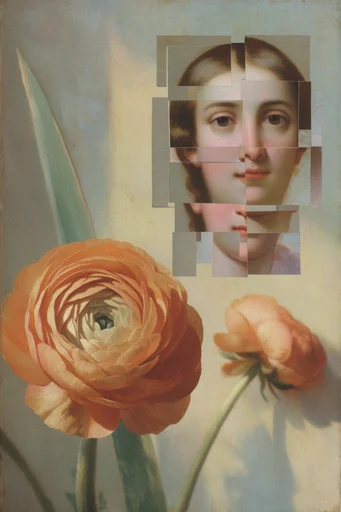 Fragmented Classical Assemblage style reference image — layered shadowbox